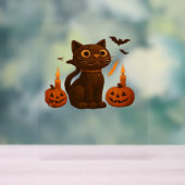 カボチャ猫ハロウィーンギフト特大T市 アクリルサイン (ニュートラル)