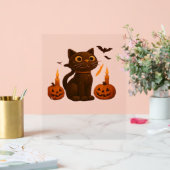 カボチャ猫ハロウィーンギフト特大T市 アクリルサイン (ウェディング)