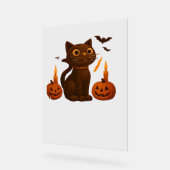 カボチャ猫ハロウィーンギフト特大T市 アクリルサイン (傾斜)