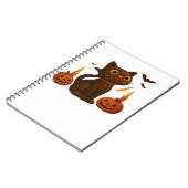 カボチャ猫ハロウィーンギフト特大T市 ノートブック (左側)