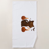 カボチャ猫ハロウィーンギフト特大T市 ビーチタオル (正面)