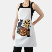 カボチャ猫ビールハロウィーン エプロン (インサイチュ)