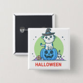 カボチャ猫 缶バッジ (正面&裏面)