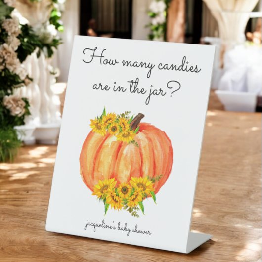 カボチャ瓶の中のキャンディーの数 台座サイン