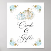 カボチャ男の子のシャワーカードとギフトサイン ポスター (正面)