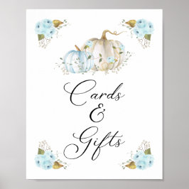 カボチャ男の子のシャワーカードとギフトサイン ポスター