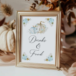 カボチャ男の子のシャワー飲み物と食品の看板 ポスター