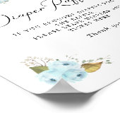 カボチャ男の子の赤ちゃんシャワーおむつラッフルサイン ポスター (角)