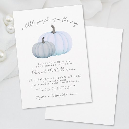 カボチャ男の子の赤ちゃんシャワー 招待状