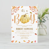 カボチャ男の子の赤ちゃんシャワー 招待状 (スタンド正面)