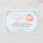 カボチャ男の子ベビーシャワーおむつラッフルチケット エンクロージャーカード (正面)