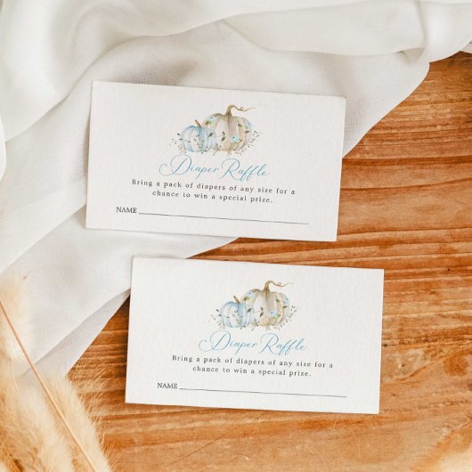 カボチャ男の子ベビーシャワーおむつラッフルチケット エンクロージャーカード