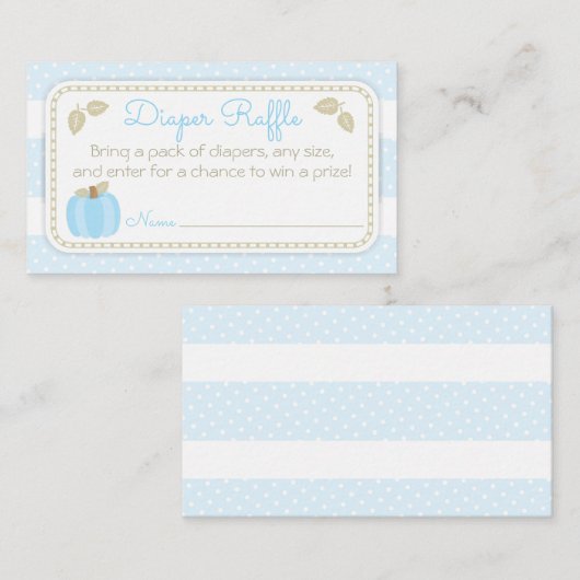 カボチャ男の赤ちゃんシャワーおむつラッフルチケット 名刺 (正面/裏面)