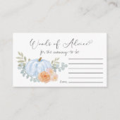 カボチャ男の赤ちゃんシャワーワードのアドバイス エンクロージャーカード (正面)