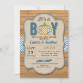 カボチャ男の赤ちゃんシャワー招待材 招待状 (正面)