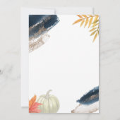 カボチャ男の赤ちゃんシャワー金ゴールド秋  招待状 (裏面)