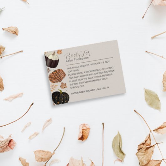 カボチャ男女兼用のブックリクエスト赤ちゃんシャワー エンクロージャーカード