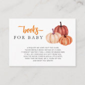 カボチャ男女兼用の赤ちゃんシャワーブックリクエスト エンクロージャーカード (正面)