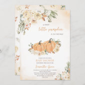 カボチャ男女兼用の赤ちゃんシャワー 招待状 (正面/裏面)