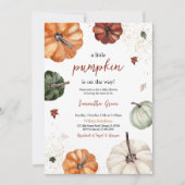 カボチャ男女兼用の赤ちゃんシャワー 招待状 (正面)