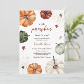 カボチャ男女兼用の赤ちゃんシャワー 招待状 (スタンド正面)