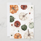 カボチャ男女兼用の赤ちゃんシャワー 招待状 (裏面)