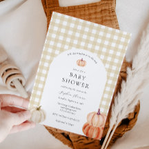 カボチャ男女兼用ベイビーシャワーアーチ招待状