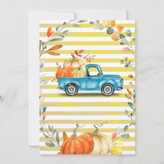 カボチャ男女兼用ユーカリ赤ちゃんシャワー 招待状 (裏面)