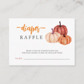 カボチャ男女兼用赤ちゃんシャワーおむつラッフル エンクロージャーカード (正面)