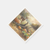 カボチャ畑で秋の子犬 スタンダードカクテルナプキン (角)