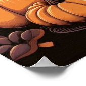 カボチャ畑に入った黒猫 ポスター (角)