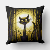 カボチャ畑に眠る小さなハロウィーン猫 クッション (裏面)
