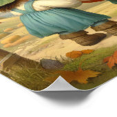 カボチャ畑に飾り立てられた2つのヴィンテージマンチキン ポスター (角)