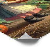 カボチャ畑に飾り立てられた2つのヴィンテージマンチキン ポスター (角)