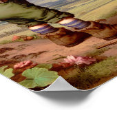 カボチャ畑に飾り立てられた2つのヴィンテージマンチキン ポスター (角)