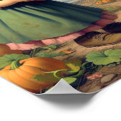 カボチャ畑に飾り立てられた2つのヴィンテージマンチキン ポスター (角)