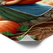 カボチャ畑に飾り立てられた2つのヴィンテージマンチキン ポスター (角)