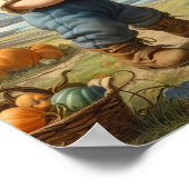 カボチャ畑に飾り立てられた2つのヴィンテージマンチキン ポスター (角)