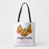 カボチャ畑のハロウィンや家族での秋の遠足に トートバッグ (正面)
