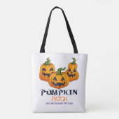 カボチャ畑のハロウィンや家族での秋の遠足に トートバッグ (裏面)