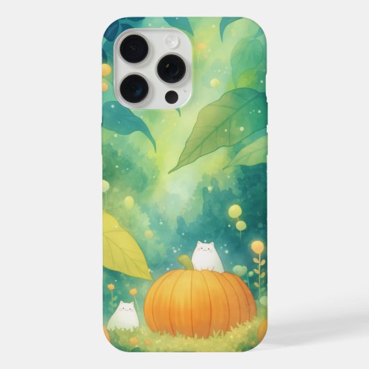 カボチャ畑の猫たち iPhoneケース (裏面)