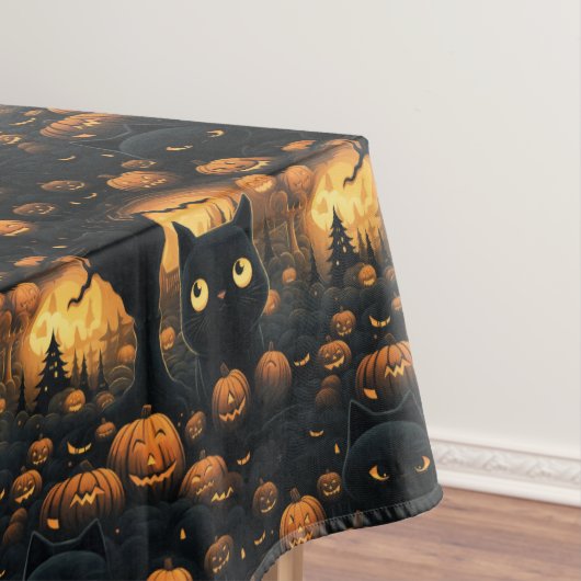 カボチャ畑の猫 テーブルクロス (インサイチュ)