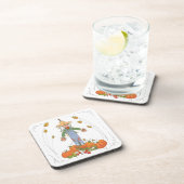 カボチャ畑の秋の収穫かかし コースター (右側)