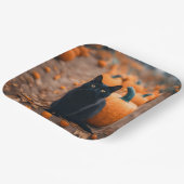 カボチャ畑の黒猫 ペーパープレート (傾斜あり)