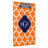 カボチャ白モロッコ#5海軍3イニシャルモノグラム クリップボード (右)