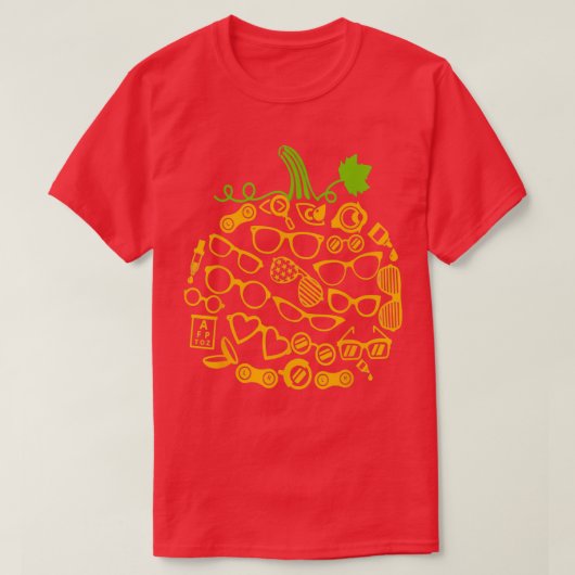 カボチャ眼鏡フォトメトリックハロウィーンの衣装5 Tシャツ (デザイン正面)
