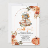 カボチャ祝ン素朴秋すべてパーティー 招待状 (正面)
