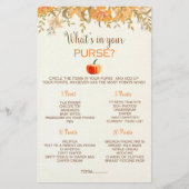 カボチャ秋あなたの財布の赤ちゃんシャワーゲームの中に何がある チラシ (正面)