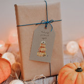 カボチャ秋のフローラモノグラムベビーシャワー ギフトタグ