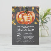 カボチャ秋のベビーシャワーの招待状の黒板 招待状 (スタンド正面)